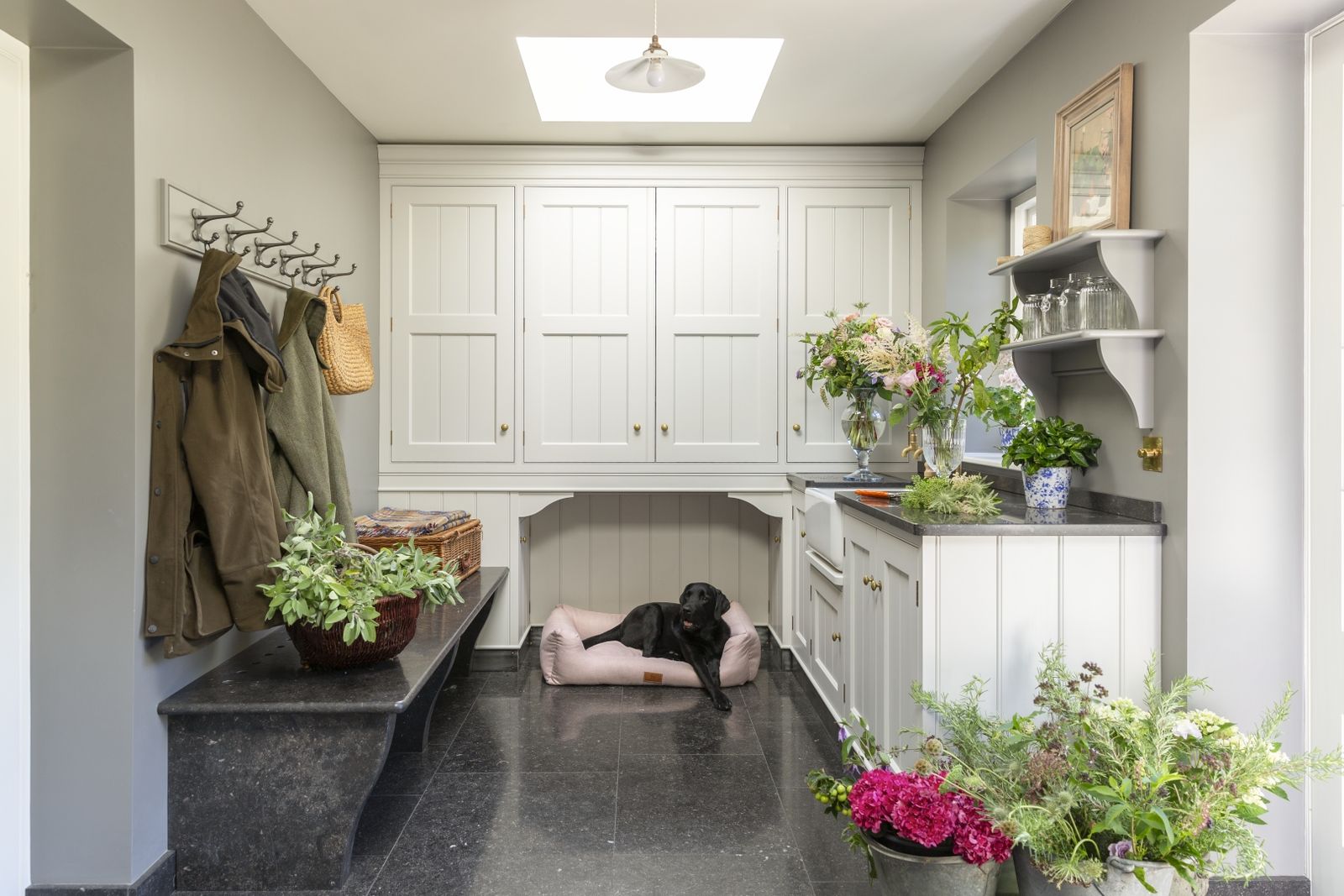 Image may contain Indoors Interior Design Plant Accessories Bag Handbag Flower Flower Arrangement Animal and Canine