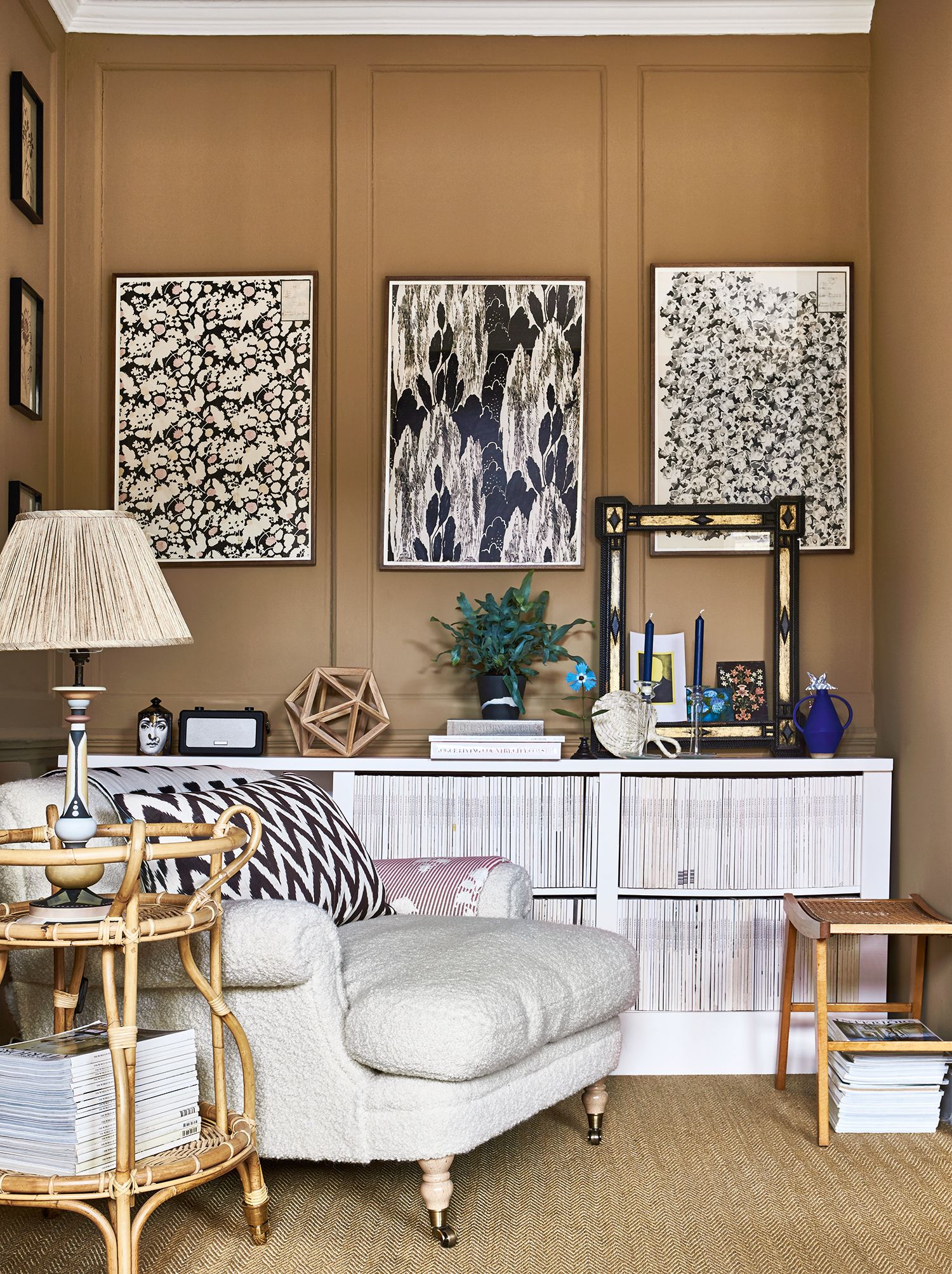 Image may contain Furniture Lamp Table Lamp Living Room Indoors Room and Table