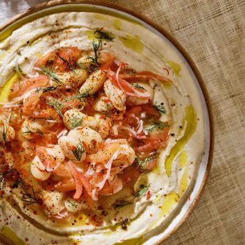 Butter bean dip with tomato and dill salsa